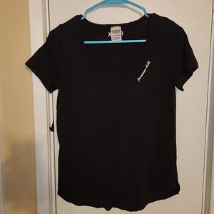 Victoria's Secret PINK Black V Neck T Shirt - XS